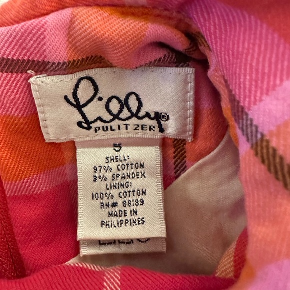 Lilly Pulitzer Pink and Orange Plaid Dress - Picture 3 of 10
